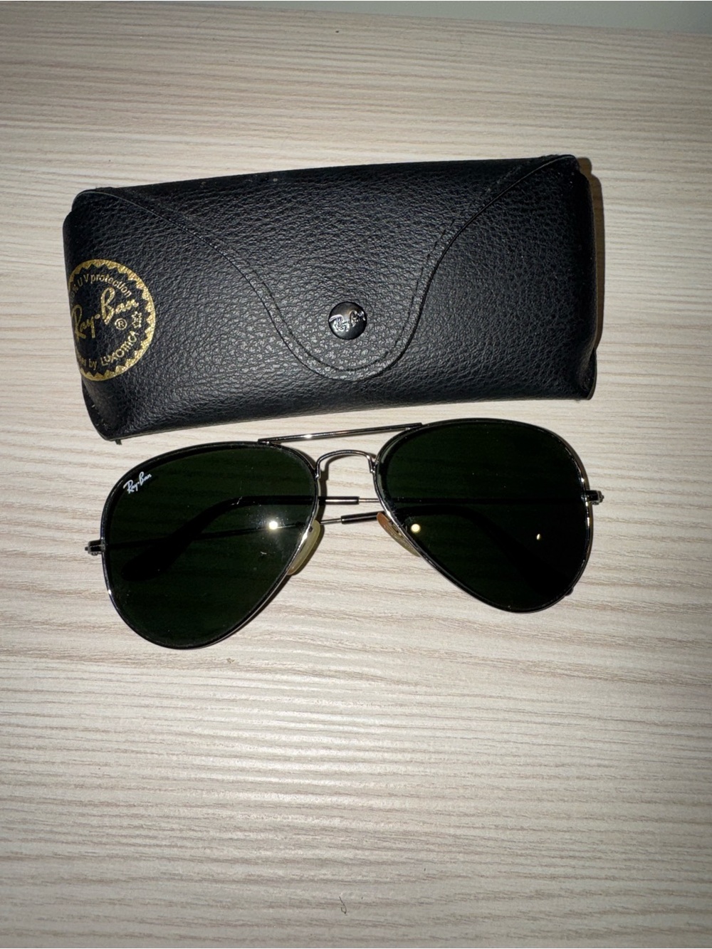 Ray-Ban Aviator Sunglasses - Black Lenses, Black Small Frame